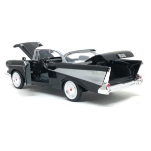 Miniatura Chevrolet Bel Air 1957 (Preto) - 1:24 Motormax