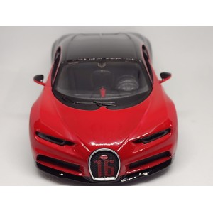 Miniatura Bugatti Chiron Sport (Vermelho e Preto) - 1:24