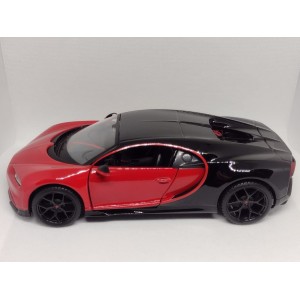 Miniatura Bugatti Chiron Sport (Vermelho e Preto) - 1:24