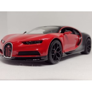 Miniatura Bugatti Chiron Sport (Vermelho e Preto) - 1:24