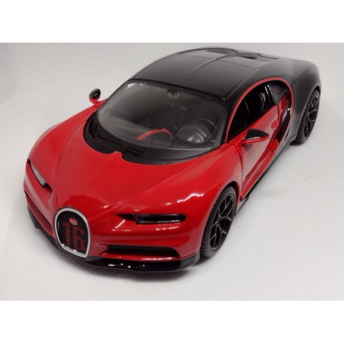 Miniatura Bugatti Chiron Sport (Vermelho e Preto) - 1:24
