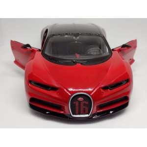 Miniatura Bugatti Chiron Sport (Vermelho e Preto) - 1:24