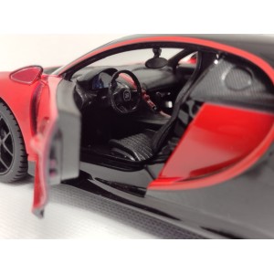 Miniatura Bugatti Chiron Sport (Vermelho e Preto) - 1:24