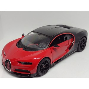 Miniatura Bugatti Chiron Sport (Vermelho e Preto) - 1:24