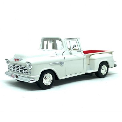 Miniatura Chevrolet 5100 Stepside PickUp 1955 (Branca) - 1:24 Motormax