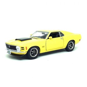 Miniatura Ford Mustang Boss 429 (1970) Amarelo 1:24 Motormax