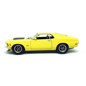 Miniatura Ford Mustang Boss 429 (1970) Amarelo 1:24 Motormax