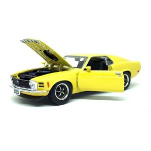 Miniatura Ford Mustang Boss 429 (1970) Amarelo 1:24 Motormax