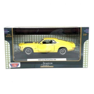 Miniatura Ford Mustang Boss 429 (1970) Amarelo 1:24 Motormax