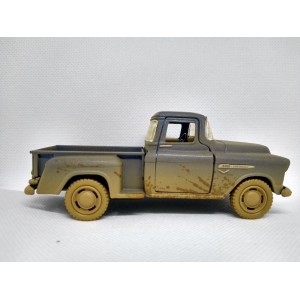 Miniatura Chevy Stepside Pick-Up 1955 (cinza - "suja") 1:32 Kinsmart
