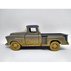 Miniatura Chevy Stepside Pick-Up 1955 (cinza - "suja") 1:32 Kinsmart