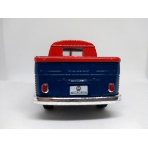 Miniatura Volkswagen Bus Dougle Cab Pickup 1963 (azul e vermelho) 1:34 - Kinsmart